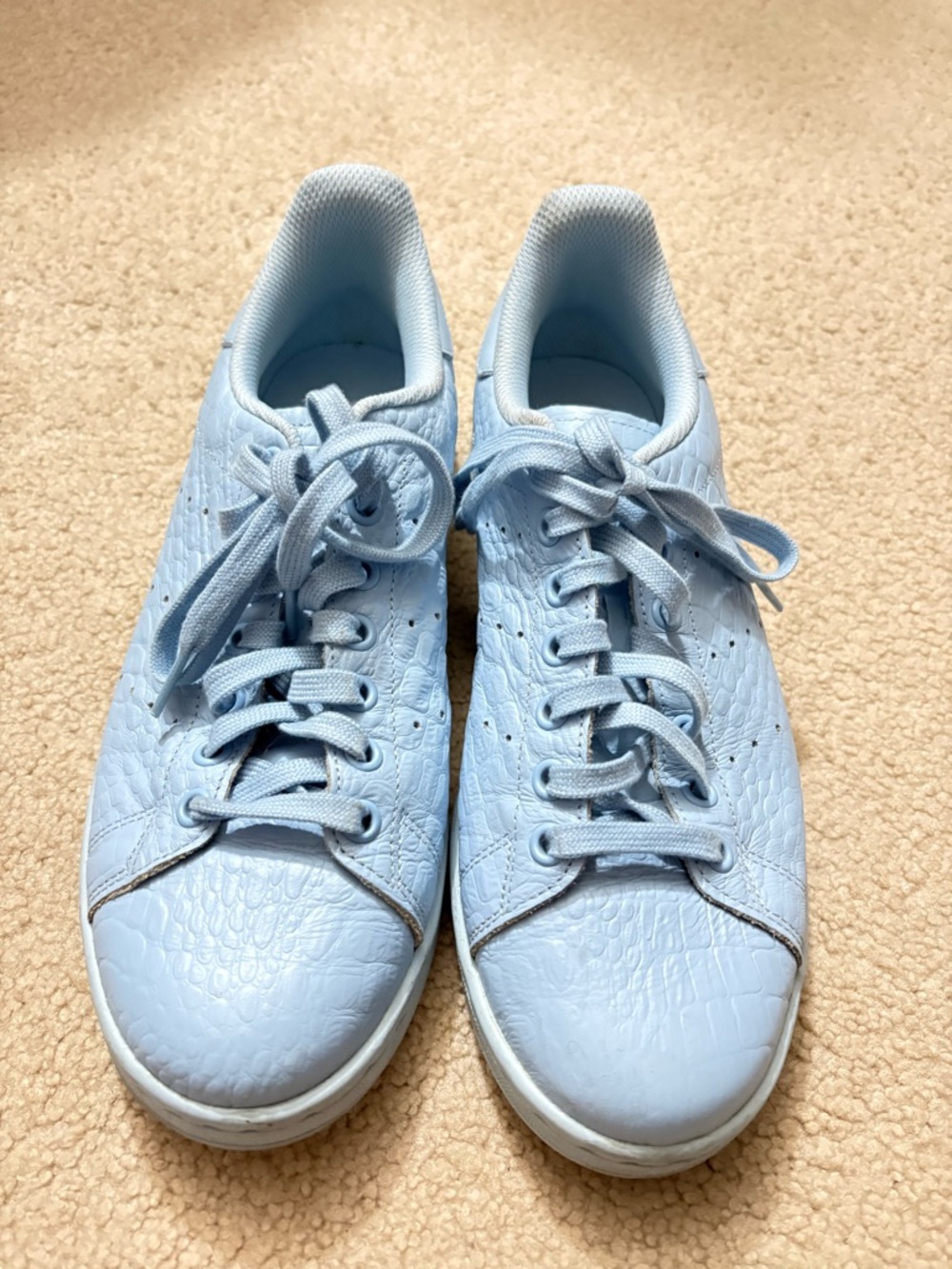 Light Blue Adidas Women's Lace-Up Sneakers